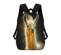 sinyumoney Sacs À Dos Pour Enfants 17inch Llama with Golden Aura Animal Sac À Dos Imprimé 3D, Sac D'école, Sac Tendance, Sac De Voyage, Sac Scolaire Pour L'école Ou Les Voyages
