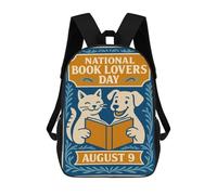 sinyumoney Sacs À Dos Pour Enfants 17inch National Book Lovers Day Illustration Sac À Dos Imprimé 3D, Sac D'école, Sac Tendance, Sac De Voyage, Sac Scolaire Pour L'école Ou Les Voyages