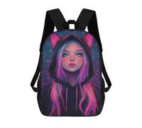sinyumoney Sacs À Dos Pour Enfants 17inch Neon Cat-Eared Hoodie Sac À Dos Imprimé 3D, Sac D'école, Sac Tendance, Sac De Voyage, Sac Scolaire Pour L'école Ou Les Voyages