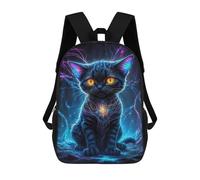 sinyumoney Sacs À Dos Pour Enfants 17inch Neon Galaxy Kitten Sac À Dos Imprimé 3D, Sac D'école, Sac Tendance, Sac De Voyage, Sac Scolaire Pour L'école Ou Les Voyages