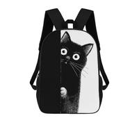 sinyumoney Sacs À Dos Pour Enfants 17inch Peeking Black Cat Illustration Sac À Dos Imprimé 3D, Sac D'école, Sac Tendance, Sac De Voyage, Sac Scolaire Pour L'école Ou Les Voyages