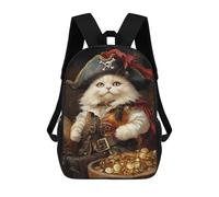 sinyumoney Sacs À Dos Pour Enfants 17inch Pirate Cat Treasure Chest-17 Sac À Dos Imprimé 3D, Sac D'école, Sac Tendance, Sac De Voyage, Sac Scolaire Pour L'école Ou Les Voyages
