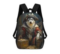 sinyumoney Sacs À Dos Pour Enfants 17inch Pirate Dog Treasure Chest-111 Sac À Dos Imprimé 3D, Sac D'école, Sac Tendance, Sac De Voyage, Sac Scolaire Pour L'école Ou Les Voyages