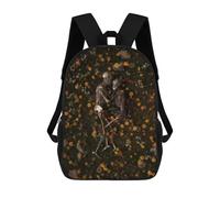 sinyumoney Sacs À Dos Pour Enfants 17inch Skeletons in The Garden of Flowers Sac À Dos Imprimé 3D, Sac D'école, Sac Tendance, Sac De Voyage, Sac Scolaire Pour L'école Ou Les Voyages
