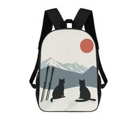 sinyumoney Sacs À Dos Pour Enfants 17inch Ski Cat on Snowy Mountain Sac À Dos Imprimé 3D, Sac D'école, Sac Tendance, Sac De Voyage, Sac Scolaire Pour L'école Ou Les Voyages