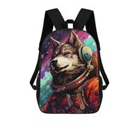 sinyumoney Sacs À Dos Pour Enfants 17inch Space Wolf Adventure -1 Sac À Dos Imprimé 3D, Sac D'école, Sac Tendance, Sac De Voyage, Sac Scolaire Pour L'école Ou Les Voyages
