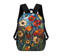 sinyumoney Sacs À Dos Pour Enfants 17inch Stained Glass Flower Panel Sac À Dos Imprimé 3D, Sac D'école, Sac Tendance, Sac De Voyage, Sac Scolaire Pour L'école Ou Les Voyages