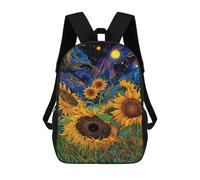 sinyumoney Sacs À Dos Pour Enfants 17inch Starry Night Sunflowers Sac À Dos Imprimé 3D, Sac D'école, Sac Tendance, Sac De Voyage, Sac Scolaire Pour L'école Ou Les Voyages