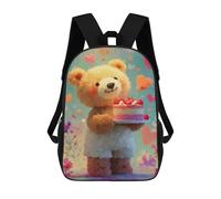 sinyumoney Sacs À Dos Pour Enfants 17inch Teddy Bear Holding Cake Sac À Dos Imprimé 3D, Sac D'école, Sac Tendance, Sac De Voyage, Sac Scolaire Pour L'école Ou Les Voyages