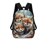 sinyumoney Sacs À Dos Pour Enfants 17inch Three Fox Cubs in Winter Forest Sac À Dos Imprimé 3D, Sac D'école, Sac Tendance, Sac De Voyage, Sac Scolaire Pour L'école Ou Les Voyages