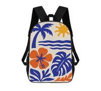 sinyumoney Sacs À Dos Pour Enfants 17inch Tropical Beach Illustration with Palm Tree Sac À Dos Imprimé 3D, Sac D'école, Sac Tendance, Sac De Voyage, Sac Scolaire Pour L'école Ou Les Voyages