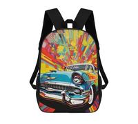 sinyumoney Sacs À Dos Pour Enfants 17inch Vibrant Retro Car Artwork -2 Sac À Dos Imprimé 3D, Sac D'école, Sac Tendance, Sac De Voyage, Sac Scolaire Pour L'école Ou Les Voyages