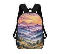 sinyumoney Sacs À Dos Pour Enfants 17inch Watercolor Mountain Landscape at Sunset Sac À Dos Imprimé 3D, Sac D'école, Sac Tendance, Sac De Voyage, Sac Scolaire Pour L'école Ou Les Voyages