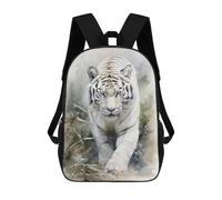 sinyumoney Sacs À Dos Pour Enfants 17inch Watercolor White Tiger Sac À Dos Imprimé 3D, Sac D'école, Sac Tendance, Sac De Voyage, Sac Scolaire Pour L'école Ou Les Voyages