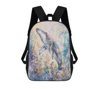 sinyumoney Sacs À Dos Pour Enfants 17inch Whale in Watercolor Art Sac À Dos Imprimé 3D, Sac D'école, Sac Tendance, Sac De Voyage, Sac Scolaire Pour L'école Ou Les Voyages