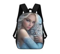 sinyumoney Sacs À Dos Pour Enfants 17inch Winter Fantasy with Lynx-1 Sac À Dos Imprimé 3D, Sac D'école, Sac Tendance, Sac De Voyage, Sac Scolaire Pour L'école Ou Les Voyages
