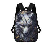 sinyumoney Sacs À Dos Pour Enfants 17inch Wolf with Golden Veins Sac À Dos Imprimé 3D, Sac D'école, Sac Tendance, Sac De Voyage, Sac Scolaire Pour L'école Ou Les Voyages