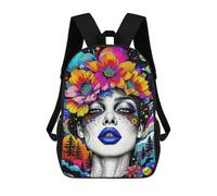 sinyumoney Sacs À Dos Pour Enfants 17inch Woman with Floral Crown And Planets Sac À Dos Imprimé 3D, Sac D'école, Sac Tendance, Sac De Voyage, Sac Scolaire Pour L'école Ou Les Voyages