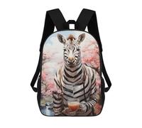 sinyumoney Sacs À Dos Pour Enfants 17inch Zebra with Coffee in Spring Sac À Dos Imprimé 3D, Sac D'école, Sac Tendance, Sac De Voyage, Sac Scolaire Pour L'école Ou Les Voyages