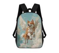 sinyumoney Sacs À Dos Pour Enfants Akita Angel Dog Remembrance Artwork Dog with Wings in The Clouds Sac D'école Imprimé En 3D Pour Enfants, Sac À Dos De Voyage Tendance Pour Écoliers 17inch