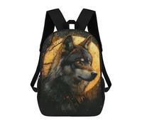 sinyumoney Sacs À Dos Pour Enfants Alpha Wolf Under Full Moon Sac D'école Imprimé En 3D Pour Enfants, Sac À Dos De Voyage Tendance Pour Écoliers 17inch