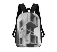 sinyumoney Sacs À Dos Pour Enfants Architecture Minimalism Sac D'école Imprimé En 3D Pour Enfants, Sac À Dos De Voyage Tendance Pour Écoliers 17inch