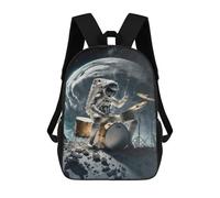 sinyumoney Sacs À Dos Pour Enfants Astronaut Drummer on The Moon Sac D'école Imprimé En 3D, Sac Tendance, Sac De Voyage Pour L'école Ou Les Voyages 17inch