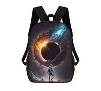 sinyumoney Sacs À Dos Pour Enfants Astronaut in Front of Black Hole -1 Sac D'école Imprimé En 3D Pour Enfants, Sac À Dos De Voyage Tendance Pour Écoliers 17inch
