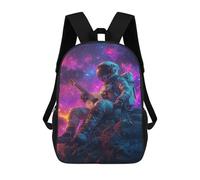 sinyumoney Sacs À Dos Pour Enfants Astronaut Playing Guitar in Space Sac À Dos Scolaire, Cartable Pour Enfants, Sac De Voyage, Sac À Livres, Sac À Dos Imprimé En 3D Pour Garçons Et Filles 17inch