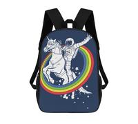 sinyumoney Sacs À Dos Pour Enfants Astronaut Riding Unicorn Rainbow Sac D'école Imprimé En 3D Pour Enfants, Sac À Dos De Voyage Tendance Pour Écoliers 17inch