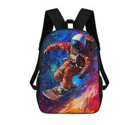 sinyumoney Sacs À Dos Pour Enfants Astronaut Snowboarding in Space Sac D'école Imprimé En 3D, Sac Tendance, Sac De Voyage Pour L'école Ou Les Voyages 17inch