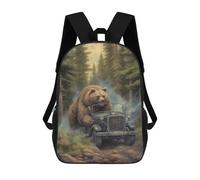sinyumoney Sacs À Dos Pour Enfants Bear on The Run Sac D'école Imprimé En 3D Pour Enfants, Sac À Dos De Voyage Tendance Pour Écoliers 17inch