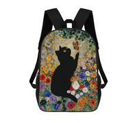sinyumoney Sacs À Dos Pour Enfants Black Cat Butterfly Garden Sac À Dos Scolaire, Cartable Pour Enfants, Sac De Voyage, Sac À Livres, Sac À Dos Imprimé En 3D Pour Garçons Et Filles 17inch
