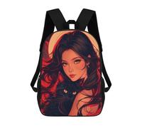 sinyumoney Sacs À Dos Pour Enfants Black Cat Magic Artwork Sac À Dos Scolaire, Cartable Pour Enfants, Sac De Voyage, Sac À Livres, Sac À Dos Imprimé En 3D Pour Garçons Et Filles 17inch