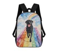 sinyumoney Sacs À Dos Pour Enfants Black Lab Rainbow Bridge Sac D'école Imprimé En 3D Pour Enfants, Sac À Dos De Voyage Tendance Pour Écoliers 17inch