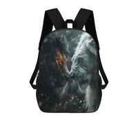 sinyumoney Sacs À Dos Pour Enfants Black Lion Vs White One Sac D'école Imprimé En 3D Pour Enfants, Sac À Dos De Voyage Tendance Pour Écoliers 17inch