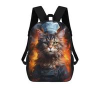 sinyumoney Sacs À Dos Pour Enfants Cat Chef Cooking Painting Sac D'école Imprimé En 3D Pour Enfants, Sac À Dos De Voyage Tendance Pour Écoliers 17inch