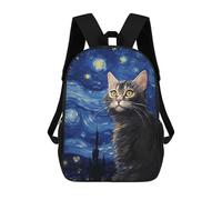 sinyumoney Sacs À Dos Pour Enfants Cat in Starry Night Sac D'école Imprimé En 3D Pour Enfants, Sac À Dos De Voyage Tendance Pour Écoliers 17inch