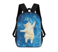 sinyumoney Sacs À Dos Pour Enfants Cat Kitten in Space Sac D'école Imprimé En 3D Pour Enfants, Sac À Dos De Voyage Tendance Pour Écoliers 17inch