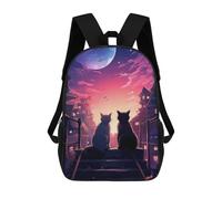 sinyumoney Sacs À Dos Pour Enfants Cat Moon Japan Sac D'école Imprimé En 3D Pour Enfants, Sac À Dos De Voyage Tendance Pour Écoliers 17inch