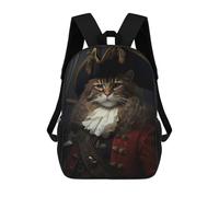sinyumoney Sacs À Dos Pour Enfants Cat Pirate in A Hat Sac D'école Imprimé En 3D Pour Enfants, Sac À Dos De Voyage Tendance Pour Écoliers 17inch