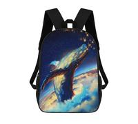 sinyumoney Sacs À Dos Pour Enfants Celestial Whale in Starry Sky Sac D'école Imprimé En 3D Pour Enfants, Sac À Dos De Voyage Tendance Pour Écoliers 17inch