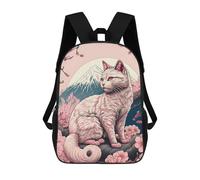 sinyumoney Sacs À Dos Pour Enfants Cherry Blossom Cat Dreamscape Sac D'école Imprimé En 3D, Sac Tendance, Sac De Voyage Pour L'école Ou Les Voyages 17inch