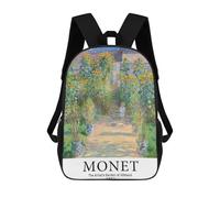 sinyumoney Sacs À Dos Pour Enfants Claude Monet Famous Art Sac D'école Imprimé En 3D Pour Enfants, Sac À Dos De Voyage Tendance Pour Écoliers 17inch