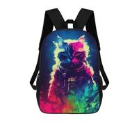 sinyumoney Sacs À Dos Pour Enfants Colorful Cat Astronaut Sac D'école Imprimé En 3D, Sac Tendance, Sac De Voyage Pour L'école Ou Les Voyages 17inch