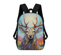 sinyumoney Sacs À Dos Pour Enfants Colorful Deer Portrait-16 Sac D'école Imprimé En 3D, Sac Tendance, Sac De Voyage Pour L'école Ou Les Voyages 17inch