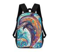 sinyumoney Sacs À Dos Pour Enfants Colorful Dolphin Artwork-1 Sac D'école Imprimé En 3D, Sac Tendance, Sac De Voyage Pour L'école Ou Les Voyages 17inch