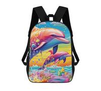sinyumoney Sacs À Dos Pour Enfants Colorful Dolphins Ocean Scene Sac D'école Imprimé En 3D, Sac Tendance, Sac De Voyage Pour L'école Ou Les Voyages 17inch