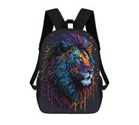 sinyumoney Sacs À Dos Pour Enfants Colorful Lion Portrait Art-24 Sac D'école Imprimé En 3D, Sac Tendance, Sac De Voyage Pour L'école Ou Les Voyages 17inch