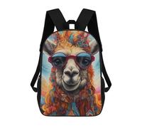 sinyumoney Sacs À Dos Pour Enfants Colorful Llama Portrait-2 Sac À Dos Scolaire, Cartable Pour Enfants, Sac De Voyage, Sac À Livres, Sac À Dos Imprimé En 3D Pour Garçons Et Filles 17inch